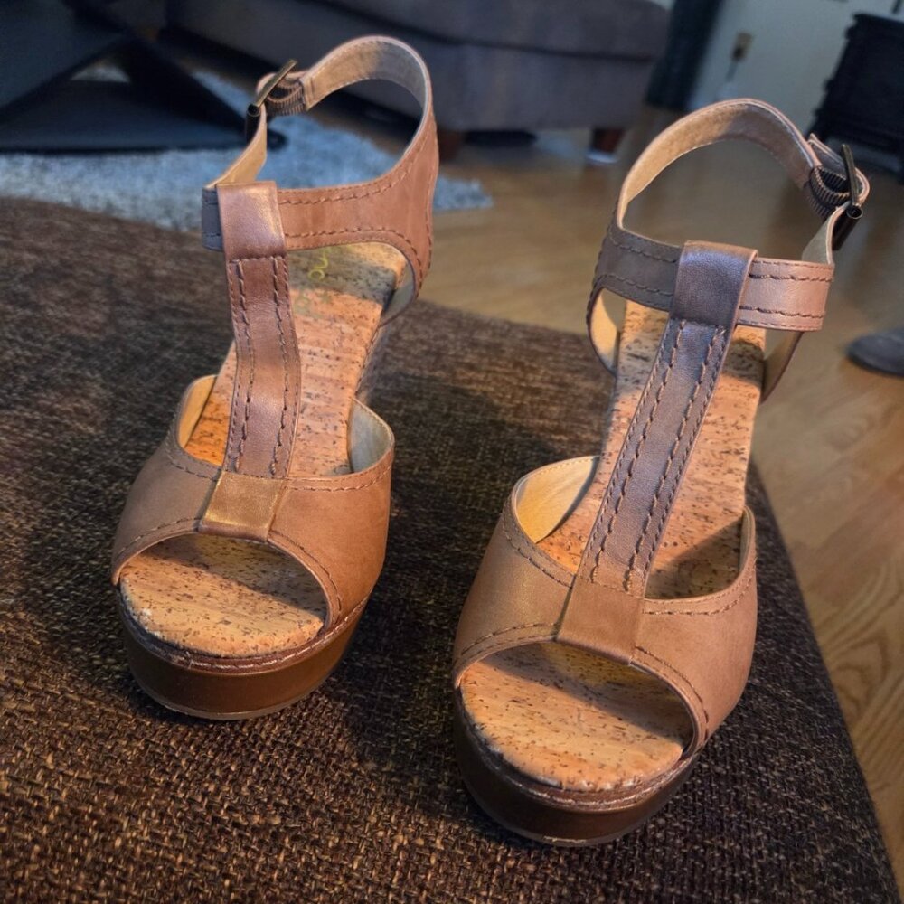 Charles by Charles David Azie Black Wedge Mule Sandals | Size 9 | Like New